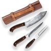 Dellinger BBQ sada s vidlí v kožené brašně 3 ks