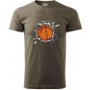 Basketbal lopta v triku - Klasické pánske tričko vyššej gramáže - L ( Army )
