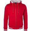 James & Nicholson (Daiber) Pánska mikina na zips s kapucňou Club JN776 - Červená / biela | XL