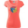 Rubikova kocka kreslená - Dámske tričko Pure - S ( Korálová )