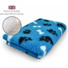 DRYBED Premium Vet Bed Paws & Bones tyrkysový 150 x 100 cm