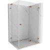 MEXEN/S - Lunar-F L sprchovací kút skladacie dvere pravá 75 x 70, transparent, ružové zlato 836L-075-070-60-00-P