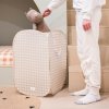 3 SPROUTS Skladací úložný kôš Recycled Gingham Beige S