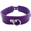 ROUGE Leather Plain Collar with Removeable O-Ring Purple