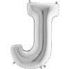 Nafukovací balónik písmeno J strieborné 102 cm - Grabo