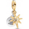 PANDORA pozlátená korálka North Star s diamantom 763588C01