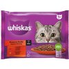 Mars WHISKAS kapsička cat Mäs.výber kura a hrach&hovädzie&morka&jahňa a mrkva v šťave 4 x 85 g