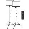 Fotověci Set 2x Profesionální LED Světlo Panel s Regulací + Stativ 200cm
