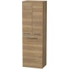 INTEDOOR Vysoká skriňa BEE, úchyt chróm, 2 dvere, kôš, š. 50 cm, dub Halifax