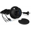 ICY BOX IB-HUB1430, 4 Port USB 3.0 Type-A Tisch-Hub mit Audio Ein-/Ausgang und Schuko St 6 portů USB 3.0 hub čierna; IB-HUB1430