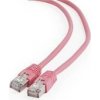Gembird PP6-3M/RO patch RJ45 , cat. 6, FTP, 3m, ružový