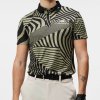 Pánska polokošeľa J.Lindeberg KV Tour Print Golf Polo Dazzle Wave zeleno-čierna XL