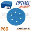 Brúsny papier pre excentrickú brúsku, P60, Priemer: 150mm, 6 dier, 100 kusov