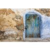 Dimex, fototapeta MS-5-0787 Kamenná stena a modré dvere 375 x 250 cm