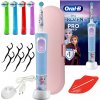 Hnedá Oral-B Oral-B Vitality Pro D103 Frozen detská zubná kefka nabíjačka 4 nástavce