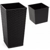 Kvetináč plast čierny Lamela 25 cm x 25 x 46,5 cm