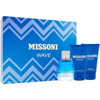 Missoni Wave sprchový gél 50 ml + balzám po holení 50 ml + EDT 50 ml darčeková sada