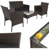 Súprava záhradného nábytku z umelého ratanu Iso Trade, hnedá, 4-dielna