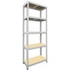 Kovový regál do technickej miestnosti Biedrax 60 x 60 x 210 cm, biely - 5 políc MDF