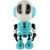Teddies Robot Echo opakujúce vety kovový 12 cm na batérie so zvukom so svetlom Modrý