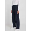 Nohavice Tommy Hilfiger dámske,tmavomodrá farba,strih chinos,vysoký pás,WW0WW40509 36