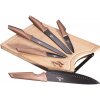 BERLINGERHAUS BH-2707 sada kuchynských nožov s doskou na krájanie 6 dielna Rose Gold
