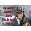 Pozorpes.sk, výstražná tabuľka (Doberman)