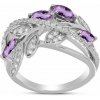 Nefertitis Prsteň strieborný s brazílskym ametystom a zirkónmi Ag 925 065681 BRAME - 59 mm (US 9) 3,7 g