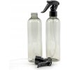 Plastová fľaša, recyklovaná, čierny pákový rozprašovač, 250 ml