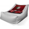 Sablio Sedací vak Lounge Ferrari Talianska vlajka na červenom bloku - 80 x 95 x 50 cm