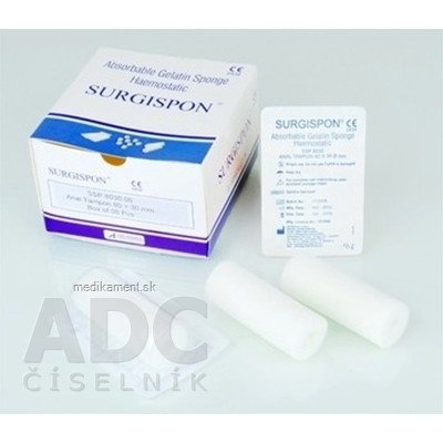 SURGISPON Tampon 80x30 mm (priemer), 1x6 ks