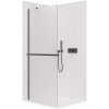 CERANO - Sprchová zástena Walk-in Onyx YL/P - 8 mm + polička / držiak na uteráky - čierna matná, mliečne sklo - 120x200 cm