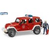 Bruder - Červený požární vůž JEEP WRANGLER s panáčkem