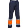 PORTWEST Kalhoty Combat Hi-Vis E049, do pasu, reflexní POR-E049ONRM M Oranžová/navy