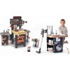 Set pracovný stôl trojkrídlový a práčovňa Black&Decker Mega Center Smoby s elektronickým vysávačom a naparovačka