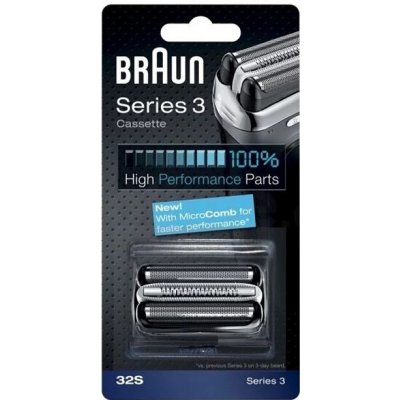 BRAUN Series 3-32S MicroComb Silver - náhradní planžeta pro strojky Braun Series 3 - stříbrná