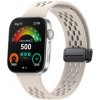 eses Silikónový dierkovaný remienok s magnetickou prackou pre Huawei Watch Fit 3, 4 a 4 Pro - Béžový