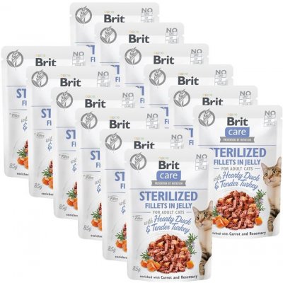 Brit Care Cat Sterilized Fillets in Jelly with Hearty Duck & Tender Turkey 12 x 85 g