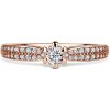 Florence Side Stones | Zásnubný prsteň so stredovým kameňom 0.145ct, ružové zlato, s diamantmi 62