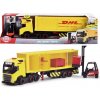Dickie DHL Nákladné auto Volvo FH 16 s vysokozdvižným vozíkom 35 cm