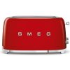 Smeg TSF02RDEU, toustovač / topinkovač, 4 toasty, 6 úrovní opékání, zásuvka na drobky, styl. 50. let, červený TSF02RDEU