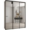 Šatníková skriňa Dakota 2 200x235x45/60 čierny úchyt - kašmír Hĺbka: 45