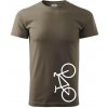 Bicykel na výšku - Klasické pánske tričko vyššej gramáže - 2XL ( Army )