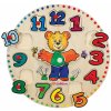 Drevené didaktické puzzle hodiny Teaching Clock Eichhorn 12 vkladacích čísiel od 24 mes