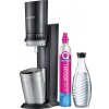 SodaStream Crystal 3.0 výrobník sody, 0, 6l skleněná karafa, bombička s CO2, černý 7290116742380