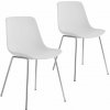 tectake 405433 plastové stoličky mave, ergonomické, 120 kg - biela/chromová, sada 2 ks
