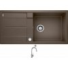 Blanco METRA XL 6 S kávová + excentrické ovládanie + Blanco MIDA-S chróm 521454