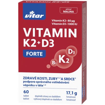 VITAR Vitamín K2 + D3 forte 60 tabliet
