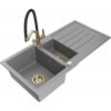 MEXEN/S MEXEN/S - Andres granitový drez s odkvapkávačom vrátane batérie Duo, šedá 6515-71-671701-57-G
