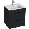 JIKA JIKA H4536121763521 - Kúpeľňová skrinka CUBE s umývadlom 60,7x55 cm čierna LF0087 + záruka 3 roky zadarmo + záruka 3 roky zadarmo